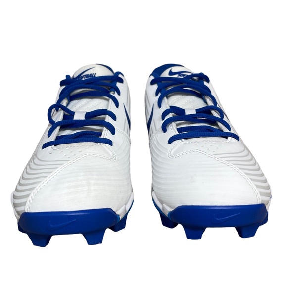 ⚡️SOLD⚡️Nike Softball Cleats Hyperdiamond 3 Keystone Women’s 10.5 Blue White - Picture 7 of 16